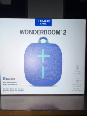 NWT! WONDERBOOM 2 Portable Bluetooth Speaker - Blue/Teal